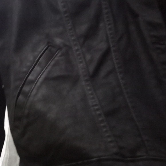 NEW Slink Jeans Black Denim Jean Jack w Removable Leopard Print Fx Fur Collar - Picture 8 of 12